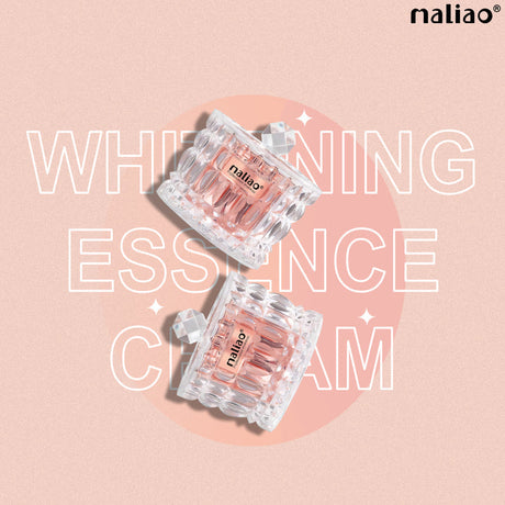 Two bottles of maliao whitening essence cream on a pink background with brand name displayed. maliao.pk