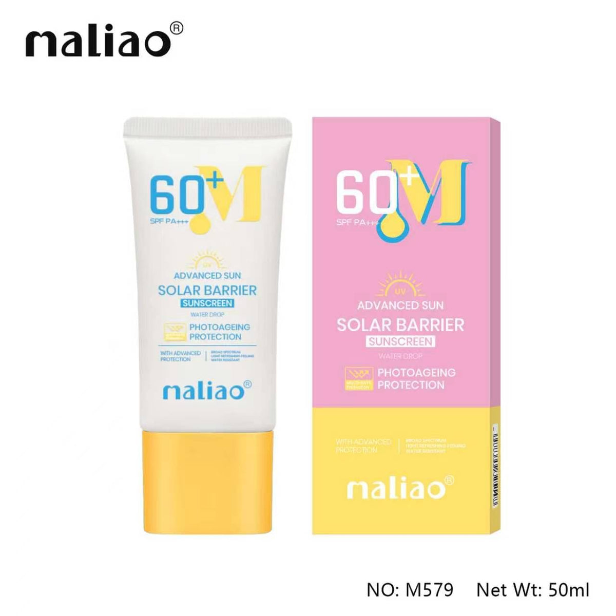 Maliao® Solar Barrier Sunscreen SPF 60+ PA+++ – Water Drop UV & Photoaging Protection