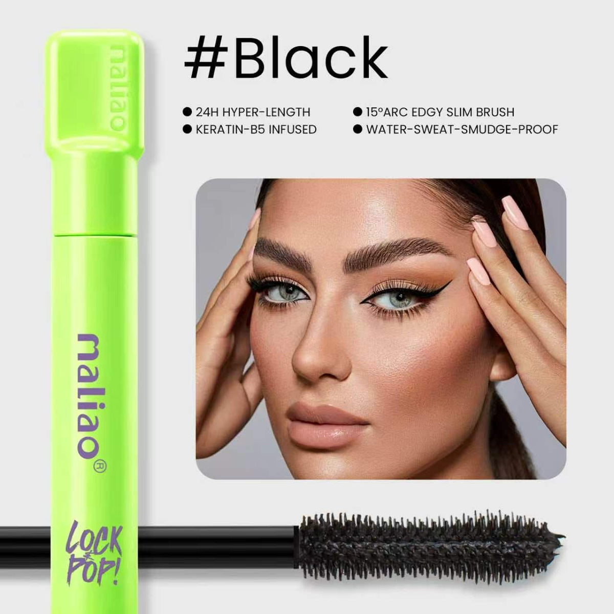 Maliao® Lock Top! Mascara – Long-Lasting Black Mascara for Defined Lashes