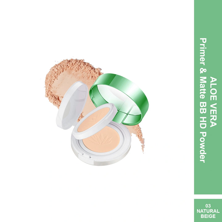 Maliao Primer & Matte BB HD Powder Aloe Vera Infused for Flawless Matte Finish