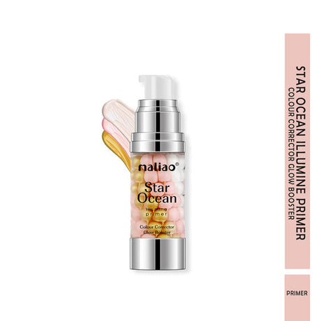 Mailiao Star Ocean Illumine Primer with packaging on a white  background maliao.pk